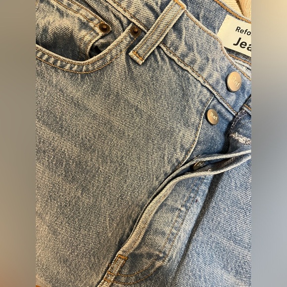 Reformation Cynthia shadow high rise long jeans in Niagara - Picture 13 of 15